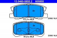 Sada brzdových destiček ATE 13.0460-5855 (AT 605855) - JEEP, MITSUBISHI Sada brzdových destiček ATE 13.0460-5855 (AT 605855) - JEEP, MITSUBISHI