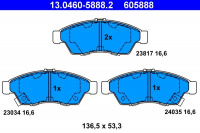 Sada brzdových destiček ATE 13.0460-5888 (AT 605888) - SUZUKI