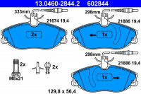 Sada brzdových destiček ATE 13.0460-2844 (AT 602844) - PEUGEOT Sada brzdových destiček ATE 13.0460-2844 (AT 602844) - PEUGEOT