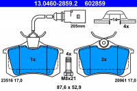 Sada brzdových destiček ATE 13.0460-2859 (AT 602859) - FORD, SEAT, VW Sada brzdových destiček ATE 13.0460-2859 (AT 602859) - FORD, SEAT, VW