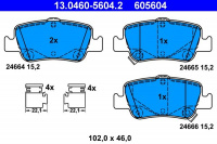 Sada brzdových destiček ATE 13.0460-5604 (AT 605604) - TOYOTA Sada brzdových destiček ATE 13.0460-5604 (AT 605604) - TOYOTA