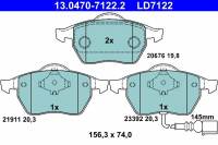 Sada brzdových destiček ATE Ceramic 13.0470-7122 (AT LD7122) - AUDI, SEAT, ŠKODA, VW