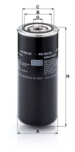 Olejový filtr MANN MF WD962/32 Olejový filtr MANN MF WD962/32