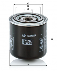 Olejový filtr MANN MF WD920/9 Olejový filtr MANN MF WD920/9