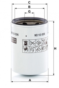 Olejový filtr MANN MF WD10006 Olejový filtr MANN MF WD10006