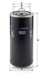 Olejový filtr MANN MF W962/50 Olejový filtr MANN MF W962/50