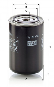 Olejový filtr MANN MF W940/49