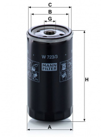 Olejový filtr MANN W723/3 (MF W723/3) Olejový filtr MANN W723/3 (MF W723/3)