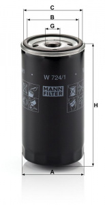 Olejový filtr MANN W724/1 (MF W724/1) - FORD Olejový filtr MANN W724/1 (MF W724/1) - FORD