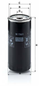 Olejový filtr MANN W730/1 (MF W730/1) - AUDI