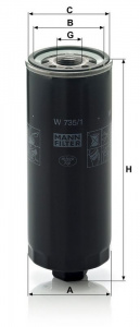 Olejový filtr MANN W735/1 (MF W735/1) - AUDI