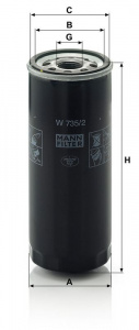 Olejový filtr MANN W735/2 (MF W735/2) - AUDI Olejový filtr MANN W735/2 (MF W735/2) - AUDI