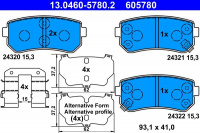 Sada brzdových destiček ATE 13.0460-5780 (AT 605780) - HYUNDAI, KIA Sada brzdových destiček ATE 13.0460-5780 (AT 605780) - HYUNDAI, KIA