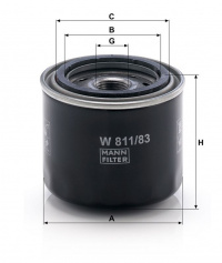Olejový filtr MANN W811/83 (MF W811/83) - NISSAN Olejový filtr MANN W811/83 (MF W811/83) - NISSAN