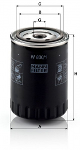 Olejový filtr MANN W830/1 (MF W830/1) - SEAT, VW
