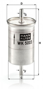 Palivový filtr MANN WK5003 (MF WK5003) Palivový filtr MANN WK5003 (MF WK5003)