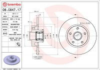 Brzdový kotouč BREMBO 08.C647.17 Brzdový kotouč BREMBO 08.C647.17