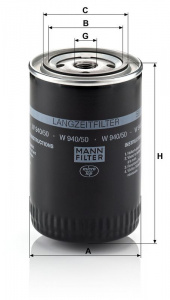 Olejový filtr MANN W940/50 (MF W940/50) - AUDI, VW