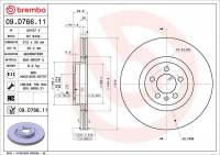 Brzdový kotouč BREMBO 09.D766.11 Brzdový kotouč BREMBO 09.D766.11
