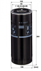 Olejový filtr MANN W11102/17 (MF W11102/17) Olejový filtr MANN W11102/17 (MF W11102/17)