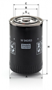 Olejový filtr MANN W940/63 (MF W940/63) Olejový filtr MANN W940/63 (MF W940/63)