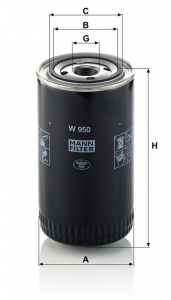 Olejový filtr MANN W950 (MF W950) - DAF, FIAT
