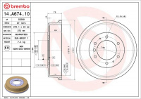 Brzdový buben BREMBO 14.A674.10 Brzdový buben BREMBO 14.A674.10