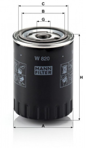 Olejový filtr MANN W820 (MF W820) - CITROËN