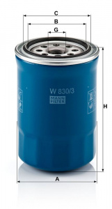 Olejový filtr MANN W830/3 (MF W830/3) - HYUNDAI