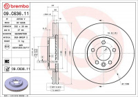 Brzdový kotouč BREMBO 09.C636.11 Brzdový kotouč BREMBO 09.C636.11
