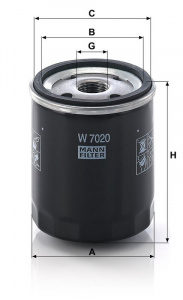 Olejový filtr MANN MF W7020 Olejový filtr MANN MF W7020