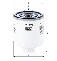 Olejový filtr MANN MF W7038 Olejový filtr MANN MF W7038