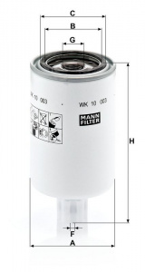 Palivový filtr MANN MF WK10003 Palivový filtr MANN MF WK10003