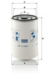Palivový filtr MANN MF WDK11001 Palivový filtr MANN MF WDK11001