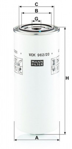 Palivový filtr MANN WDK962/20 Palivový filtr MANN WDK962/20
