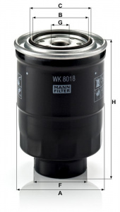 Palivový filtr MANN MF WK8018X Palivový filtr MANN MF WK8018X