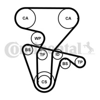 Sada rozvodového řemene s vodní pumpou CONTINENTAL CTAM CT877WP3PRO