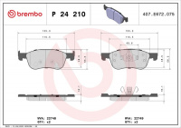 Sada brzdových destiček BREMBO P24210