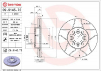Brzdový kotouč BREMBO MAX 09.9145.75 - AUDI, SEAT, ŠKODA, VW Brzdový kotouč BREMBO MAX 09.9145.75 - AUDI, SEAT, ŠKODA, VW