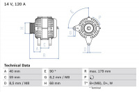 Alternátor BOSCH 0986040360