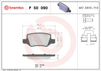 Sada brzdových destiček BREMBO P50090 - MERCEDES-BENZ