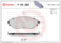 Sada brzdových destiček BREMBO P59082 Sada brzdových destiček BREMBO P59082