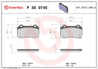 Sada brzdových destiček BREMBO P30074E Sada brzdových destiček BREMBO P30074E