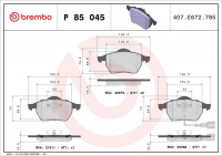 Sada brzdových destiček BREMBO P85045 - AUDI, SEAT, ŠKODA, VW Sada brzdových destiček BREMBO P85045 - AUDI, SEAT, ŠKODA, VW