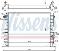 Chladič motoru NISSENS 64311A Chladič motoru NISSENS 64311A