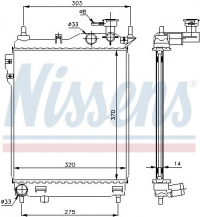 Chladič motoru NISSENS 67093 Chladič motoru NISSENS 67093