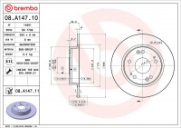Brzdový kotouč BREMBO 08.A147.11 Brzdový kotouč BREMBO 08.A147.11