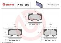 Sada brzdových destiček BREMBO P83066 - TOYOTA Sada brzdových destiček BREMBO P83066 - TOYOTA