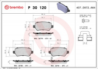 Sada brzdových destiček BREMBO P30120 Sada brzdových destiček BREMBO P30120