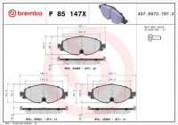 Sada brzdových destiček BREMBO P85147X